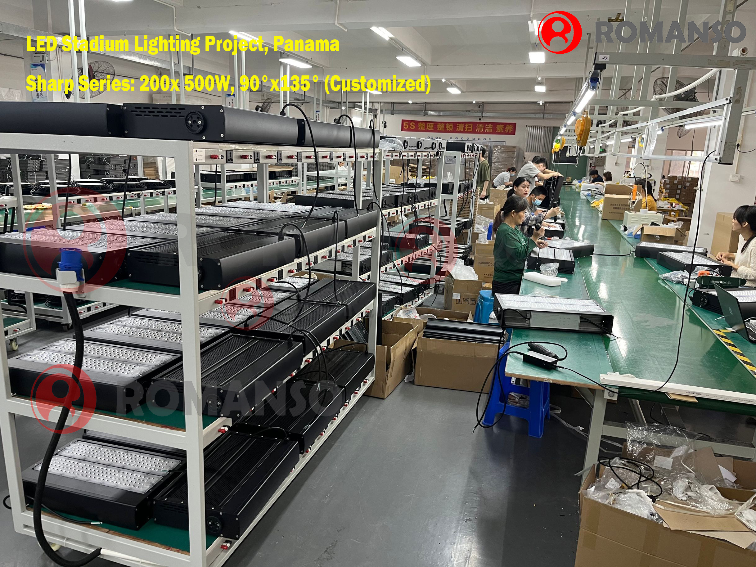 Romanso 200x500W L2 LED sports lights to Panama 1