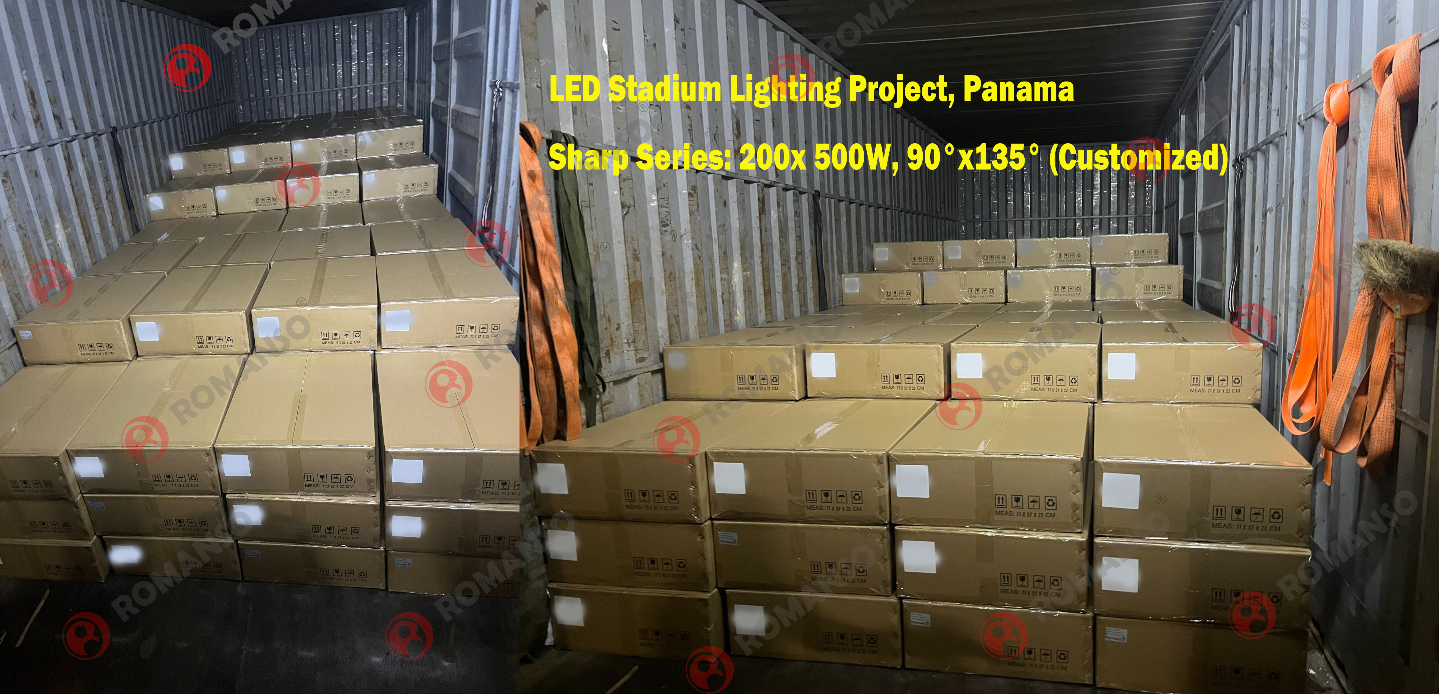 Romanso 200x500W L2 LED sports lights to Panama 5