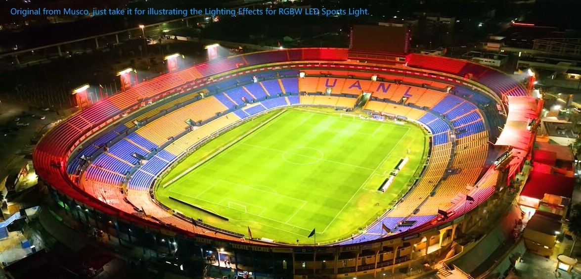 Lighting effects for RGBW LED sports light